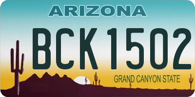 AZ license plate BCK1502