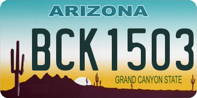 AZ license plate BCK1503