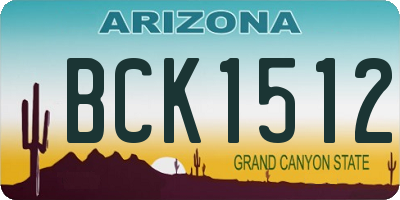 AZ license plate BCK1512