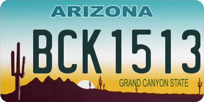 AZ license plate BCK1513