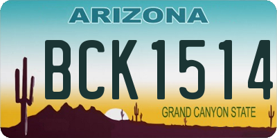 AZ license plate BCK1514