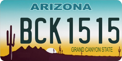 AZ license plate BCK1515