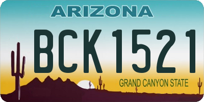 AZ license plate BCK1521