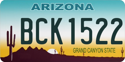 AZ license plate BCK1522