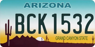 AZ license plate BCK1532