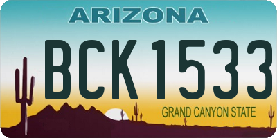 AZ license plate BCK1533