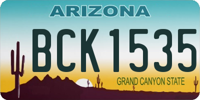 AZ license plate BCK1535