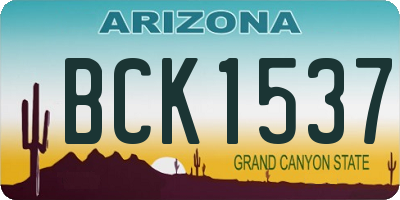 AZ license plate BCK1537