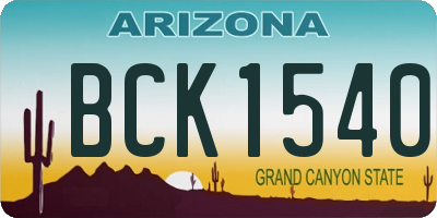 AZ license plate BCK1540