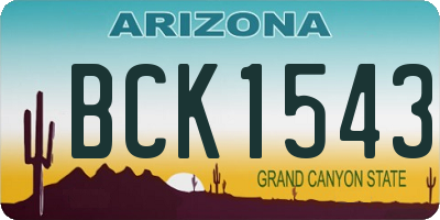 AZ license plate BCK1543