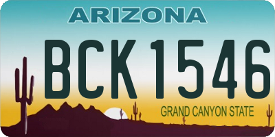 AZ license plate BCK1546