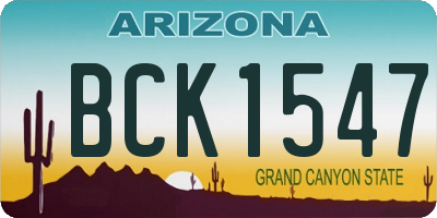 AZ license plate BCK1547