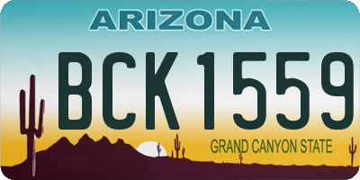 AZ license plate BCK1559