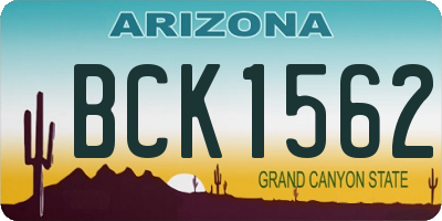 AZ license plate BCK1562