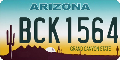 AZ license plate BCK1564