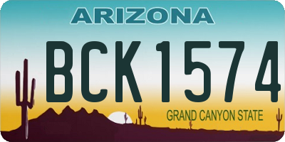 AZ license plate BCK1574