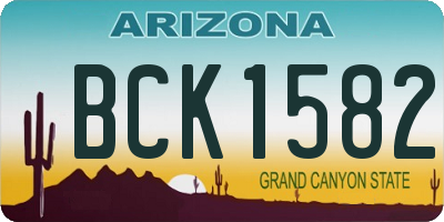 AZ license plate BCK1582