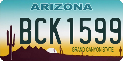 AZ license plate BCK1599