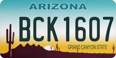 AZ license plate BCK1607