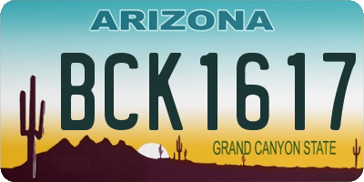 AZ license plate BCK1617