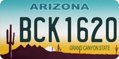 AZ license plate BCK1620