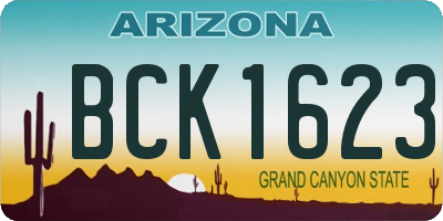 AZ license plate BCK1623