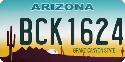 AZ license plate BCK1624