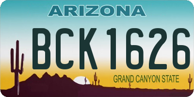 AZ license plate BCK1626