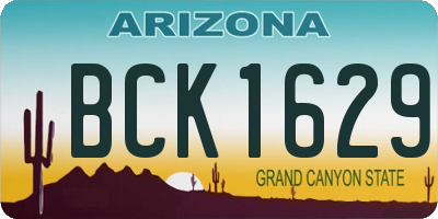 AZ license plate BCK1629