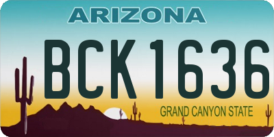 AZ license plate BCK1636