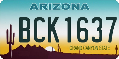 AZ license plate BCK1637