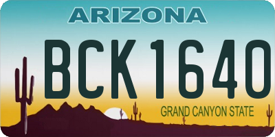 AZ license plate BCK1640