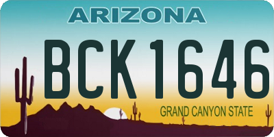 AZ license plate BCK1646