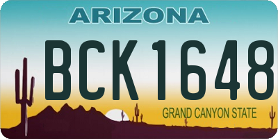 AZ license plate BCK1648