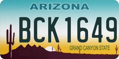 AZ license plate BCK1649