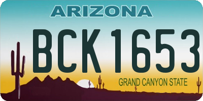 AZ license plate BCK1653