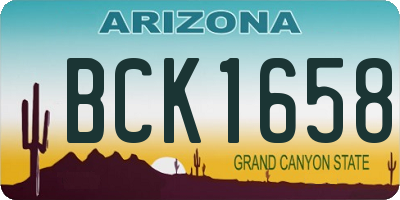 AZ license plate BCK1658