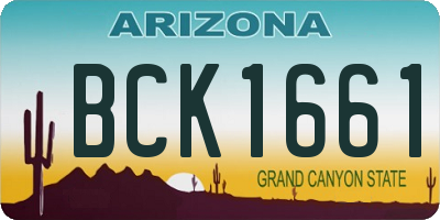 AZ license plate BCK1661