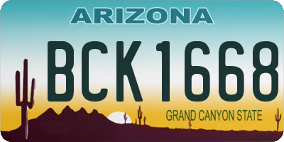 AZ license plate BCK1668