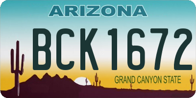 AZ license plate BCK1672