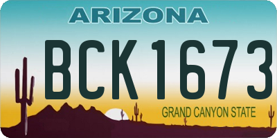 AZ license plate BCK1673