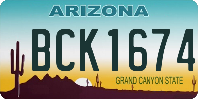 AZ license plate BCK1674