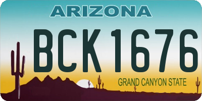 AZ license plate BCK1676