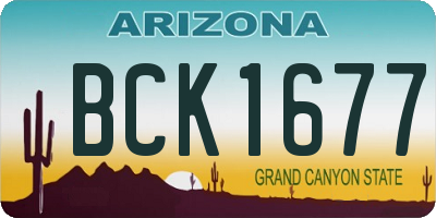 AZ license plate BCK1677