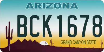 AZ license plate BCK1678