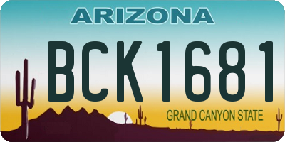 AZ license plate BCK1681