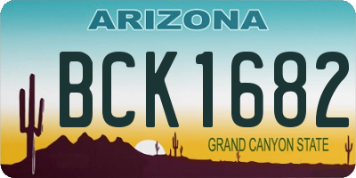 AZ license plate BCK1682