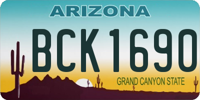 AZ license plate BCK1690