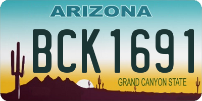 AZ license plate BCK1691