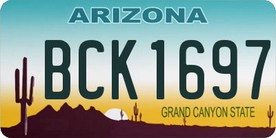 AZ license plate BCK1697